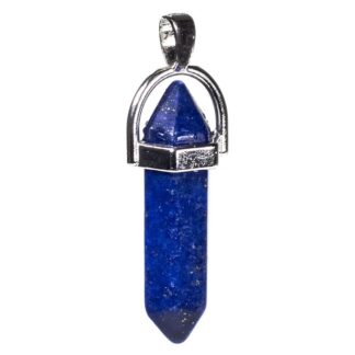 Lapis lazuli punt hanger met ketting