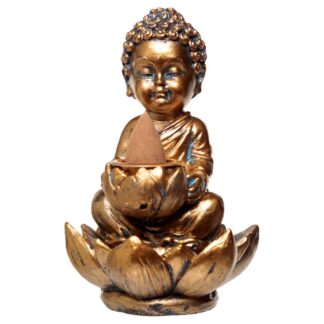 Boeddha Backflow wierookbrander Lotus Goud