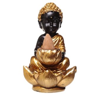 Boeddha Backflow brander Lotus Goud/Zwart kleurig