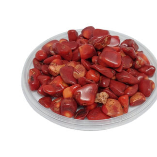 Rood Koraal trommelstenen - ca. 100 gr. - ca. 8 – 12 mm