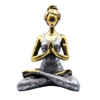 Yoga Beeldje – Vrouw – Brons & Zilver – 24cm