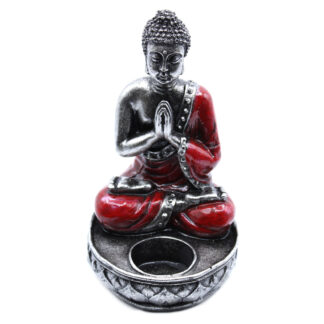 Boeddha theelichthouder - Medium - Rood