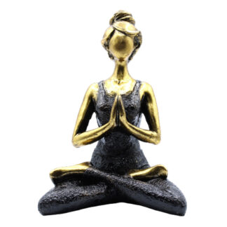 Yoga Beeldje – Vrouw – Brons & Zwart – 24cm