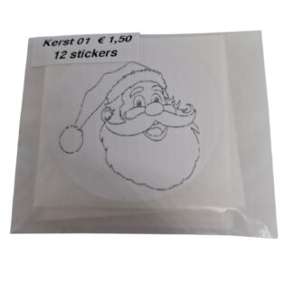 Sticker | EO KERST 01 | inkleur stickers Kerst | 12 stuks