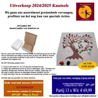 Partij 13 x knutselpakket Wit - Canvas doek met levensboom knutselen met edelstenen voor groepen, scholen of feestje