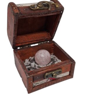 Cadeaubox Schatkist - Piraat - Edelsteen Bol Rozenkwarts